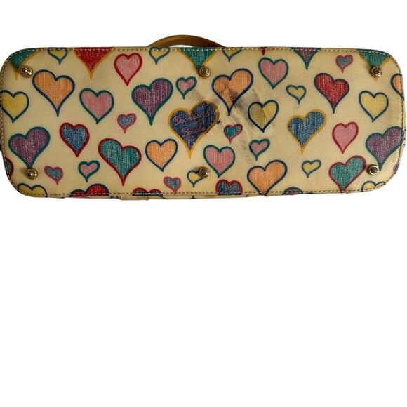 Dooney & Bourke Heart Print Satchel Y2K Vintage Coquette Bag Rare Novelty Tote - Picture 3 of 16